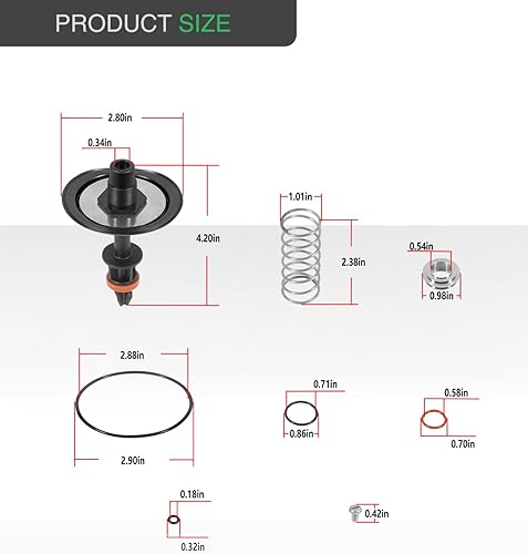 0887785 RK 009M2-VT 1' 009M2 Total Relief Valve Repair Kit Assembly for 1' LF009M2, 009M2 Backflow Preventers, 009 & LF009 Reduced Pressure Zone Assemblies, RK-009 - Poueer