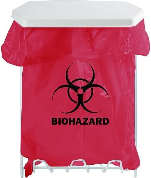 Biohazard Bag Holder, 1 gal., White - Poueer
