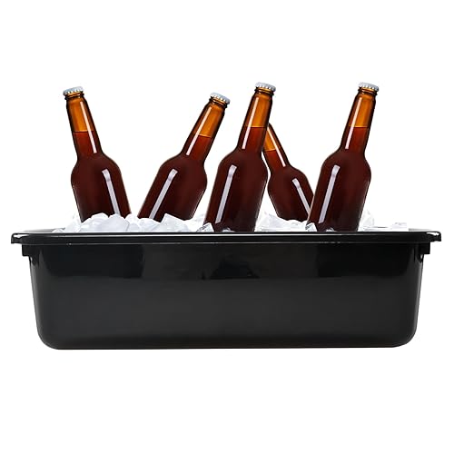 32 L Large Commercial Bus Box, 4-Pack Plastic Utility Bus Tub, Black - Poueer