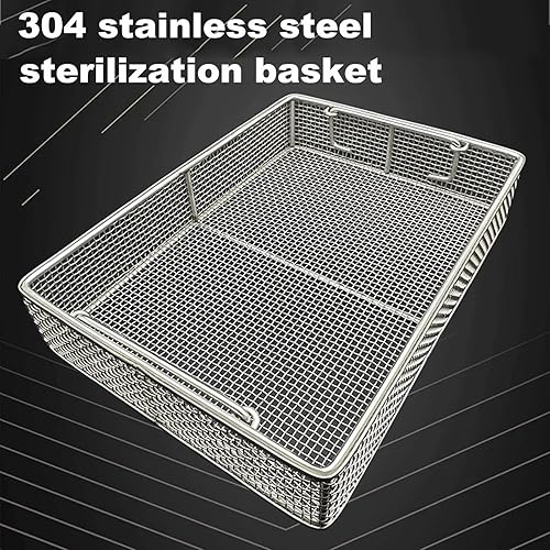 Medical Instrument Sterilization Tray, Medical Tray，surgical Tray，304 Stainless Steel Mesh Perforated Basket Sterilization, 0.16in Mesh,Suitable For Surgical Medical Dental Instruments ,Dental Trays(1 - Poueer
