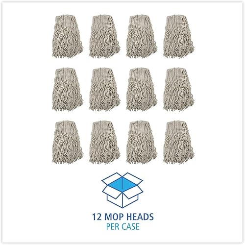 Boardwalk CM20024 Banded Cotton Mop Heads, 24oz, White, 12/carton - Poueer