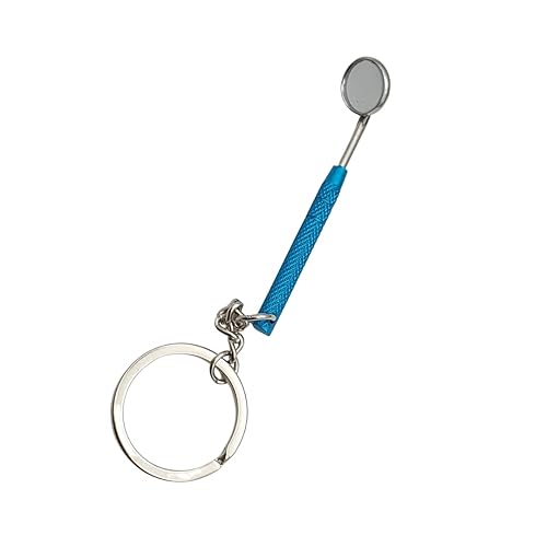 Dental Mirror Keychain Dentist Hygienist Student Lab Tech Novelty Gift Stainless Artman Instruments (Blue) - Poueer