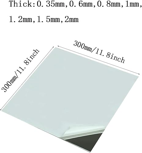 304 Stainless Steel Sheet,Mirror Surface Polishing Finish, Metal raw Materials-300X300MM Thick:2mm - Poueer