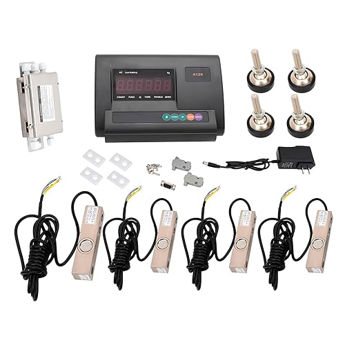 Livestock Scale Kit, 2T/4409lbs High Precision Indicator Load Cell Scale Floor Scale Kit, Livestock Pigs Goats Sheep Animal Scales, Stainless Steel Platform Electronic Scales - Poueer