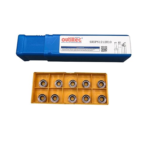 10pcs RPMT10T3 Indexable Carbide Inserts Milling Cutter with 1/2',5/8',' SRDPN Indexable Tool Holder Metal Lathe Cutting Tools (SRDPN1212H10+SRDPN1616H10+RPMT10T3) - Poueer