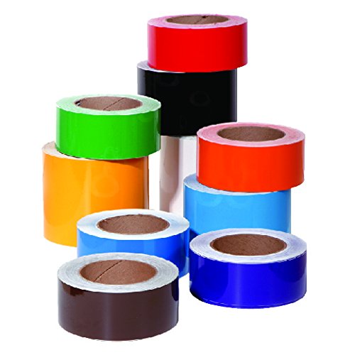 2' Red & White Striped Floor Marking Tape - Poueer