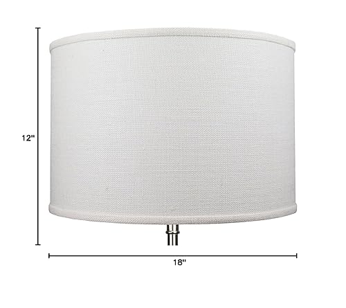 FenchelShades.com 18' Top Diameter x 18' Bottom Diameter 12' Height Cylinder Drum Lampshade USA Made (Burlap Off White) - Poueer
