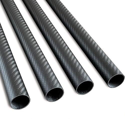 2pcs Carbon Fiber Tube 8x6x500MM 3K Roll Wrapped Twill Matte Finish - Poueer