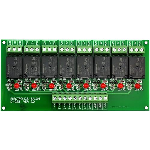 Electronics-Salon 8 Channel 10Amp SPDT Power Relay Module Board (Operating Voltage: DC 12V) - Poueer