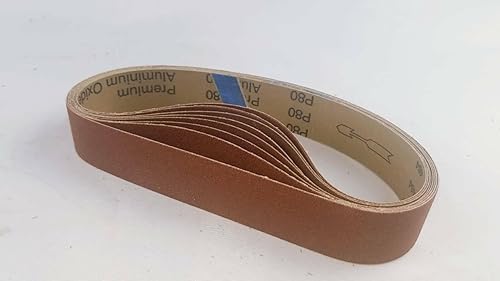 6 inch x 123 inch, 80 Grit, KK752X (General Grade), X-Weight, Aluminum Oxide (A/O), Abrasive Sanding Belts, 10-Pak - Poueer