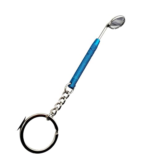 Dental Mirror Keychain Dentist Hygienist Student Lab Tech Novelty Gift Stainless Artman Instruments (Blue) - Poueer