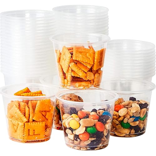 Leakproof BPA-Free 5.5 oz Souffle Cups and Lids 200 Pk. Stackable Portion Containers for Sampling, Salad Dressing, Sauces, Jello Shot. Plastic Food Prep Supplies for Restaurant Cafe Catering Deli. - Poueer