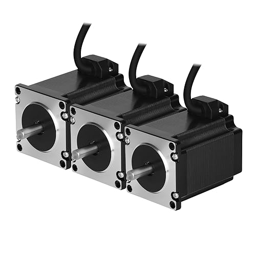 3pcs Nema 23 Stepper Motor 76MM Bipolar 4A 2Nm/283.2oz.in High Torque Nema23 57 Stepper Motor Kit 2 Phase 4-Lead 1.8 Degree Motors for CNC Engraving Machine 3D Printer, 2.25x2.25x3.0inch - Poueer
