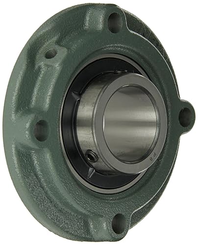NTN UCFCX12D1 Medium Duty Piloted Flange Bearing, 4 Bolts, Setscrew Lock, Regreasable, Contact and Flinger Seals, Cast Iron, 600mm Bore, 6-1/5' Bolt Hole Spacing Width, 7-5/8' Height, 8993lbf Static Load Capacity, 12927lbf Dynamic Load Capacity - Poueer