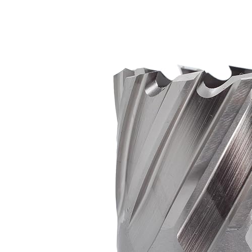 OSCARBIDE Annular Cutter 1-11/16 inch Cutting Diameter,1 inch Depth of Cut,3/4 inch Weldon Shank 2 Flat Mag Drill Bit with Pilot Pin for Magnetic Drill Press,1 Piece - Poueer