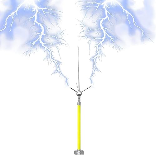 DSLED Insulated Lightning Rod, Lightning Protection System for House Industrial Building, Lightning Arrester Kit for Roof Factories Schools Tower Tank Docks (Size : 2100mm) - Poueer