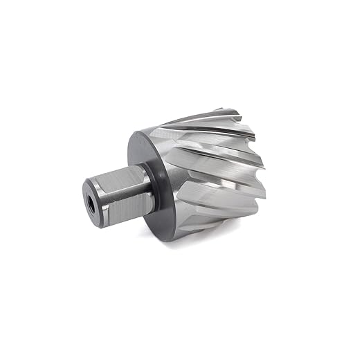 OSCARBIDE Annular Cutter 1-11/16 inch Cutting Diameter,1 inch Depth of Cut,3/4 inch Weldon Shank 2 Flat Mag Drill Bit with Pilot Pin for Magnetic Drill Press,1 Piece - Poueer