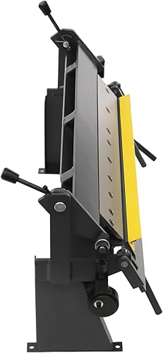 24' Box and Pan Sheet Metal Brake,High Accuracy Sheet Metal Box Pan Brake with 5 Adjustable Fingers,20 Gauges Sheet Metal Machine - Poueer