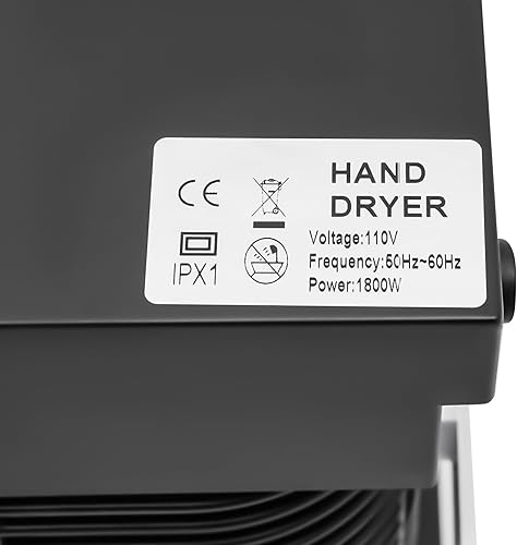 Automatic Hand Dryer 1000W Automatic Jet Hand Dryer with Drip Tray Hand Dryer Electric Automatic Air Hand Dryers Commercial Hand Dryer with Plug and Drain Tank for Industry Business Restrooms - Poueer