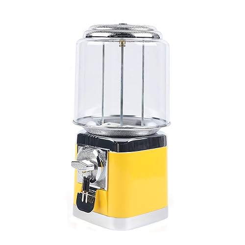 25-Cent Candy Vending Machine with Alloy Shell, PC Transparent Panel, 600 Coin Capacity, Flat Candy Dispenser for Malls, Game Halls, Shops,Blue/Yellow (Blue) - Poueer