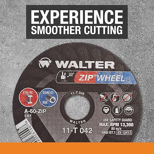 Walter Surface Technologies 11T042 ZIP Cutoff Wheel - (Pack of 25) Cutting Disc - Poueer