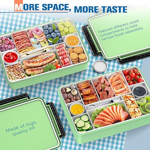 Chilled Divided Serving Tray Snackle Box Container with Ice Pack Bonus Insulated Bag 2 Dip Containers Summer Beach Essentials for Charcuterie Snack Road Trip Picnic Family Party Keep Food Fresh - Poueer