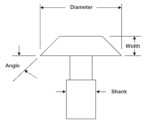 1/2' Diameter 45 Degree Chamfer Tool, HSS, 1/8' Wide, 3/8 Shank, High Speed Steel, Super Tool, 85201, USA Made - Poueer