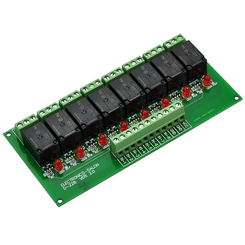 Electronics-Salon 8 Channel 10Amp SPDT Power Relay Module Board (Operating Voltage: DC 12V) - Poueer