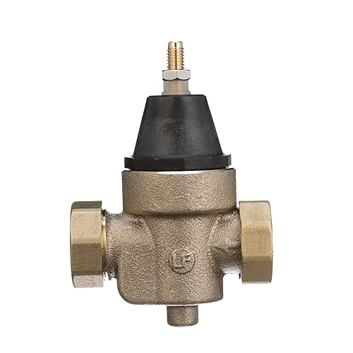 Watts LFN45B Series 3/4' Lead-Free Cast Copper Silicon Alloy Water Pressure Reducing Valve, Double Union Solder Inlet and Outlet, Elastomer Disc, Adjustable Pressure 25 to 75 psi, Maximum 400 psi - Poueer