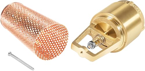 2 Inch Foot Valve for Irrigation Pump, No-Lead Brass Foot Valve, One-Way With ZEBRA MUSSEL Strainer - Poueer