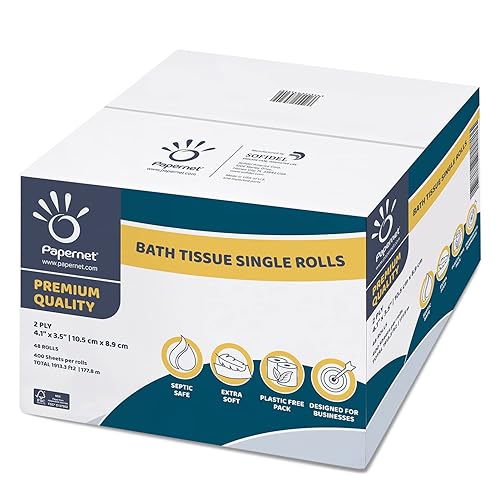 Toilet Tissue 48 Single Rolls with 400 Premium Quality Sheets per roll | Compatible with Universal Dispensing System | 2 ply 400 sheets 4.1” x 4.0” - Poueer