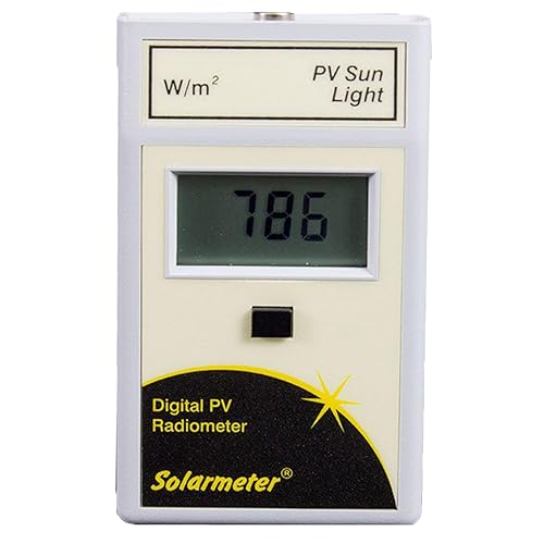 Model 10.0 Global Solar Power Meter, Digital PV Radiometer, Effective Solar Panel Tester, Accurate Solar Irradiance Meter, Measures from 400 to 1100 nm, from 0-1999 W/m² - Poueer