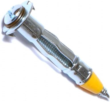 Topzone Heavy Duty 1/8' inch 20mm Zinc Plated Steel Hollow Drive Wall Anchor w/ Screws (200) - Poueer