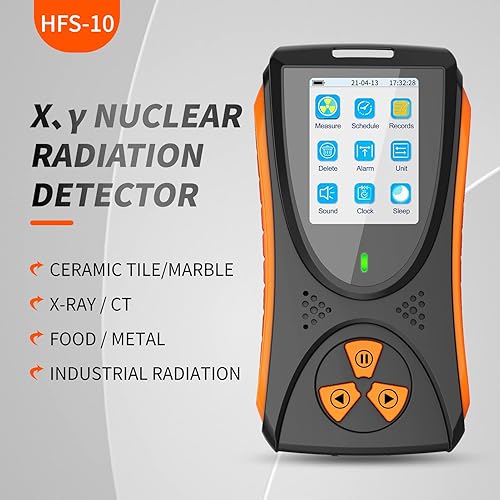 Geiger Counter Nuclear Radiation Detector,CHNADKS Upgrated Monitor Dosimeter,Rechargeable Beta Gamma X-ray Portable Handheld Radiation Monitor with LCD Display - Poueer