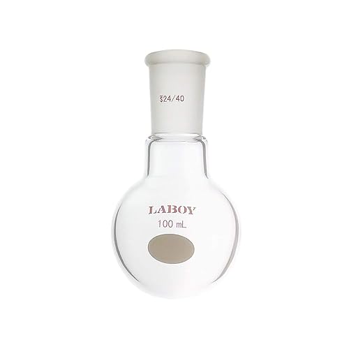 Laboy Glass 1000mL Single Neck Round Bottom Boiling Flask Heavy Wall with 24/40 Joint Heating Reaction Receiving Flask Organic Chemistry Lab Glassware - Poueer