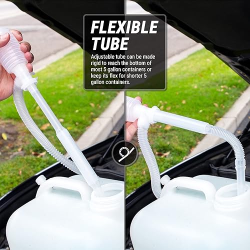 TERA PUMP New Lightweight Water Pump (BPA-Free) Easy to Carry & Food Grade, Fast Siphon, Emergency, Survival Disaster, Hand Transfer for Drinking Water, Fuel etc. - Poueer