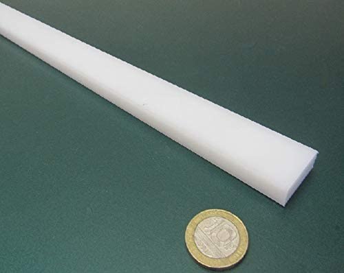 White HDPE (High Density Polyethylene) Rectangular Bar .375' (3/8') x 1.00' (1') x 48' 4 pcs - Poueer