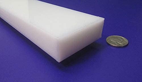 White HDPE (High Density Polyethylene) Rectangular Bar .750' (3/4') x 2.00' (2') x 48' 1 pc - Poueer