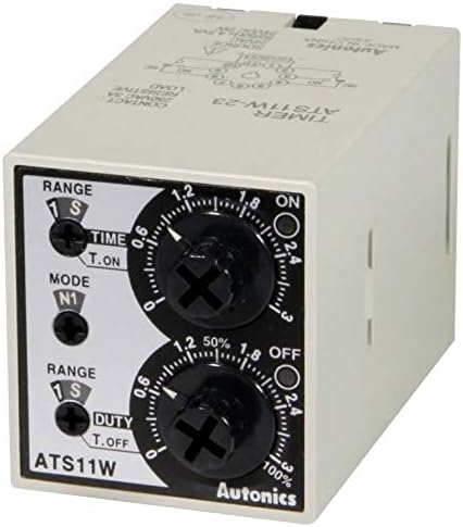 ATS11W-41, Twin Timer, 6-Mode, Multi-Range(0.1 Sec-10Hours), DPDT(2c) or 2 SPDT, 100-240VAC/24-240 VDC, 11Pin, (Socket req'd) - Poueer