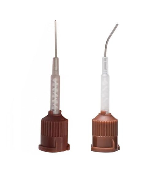 20/Pack Dental Automix Tip with Bendable 20Ga Metal Cannula BioActive-Restorative Delivery Tips - Poueer