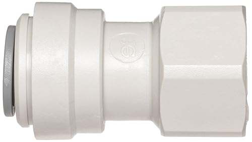 John Guest Acetal Copolymer Tube Fitting, Flat End Adaptor, 3/8' Tube OD x 1/2' BSP Female (Pack of 10) - Poueer