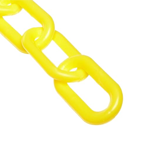 Mr. Chain Plastic Barrier Chain, Yellow, 3-Inch Link Diameter, 100-Foot Length (80002-100) - Poueer