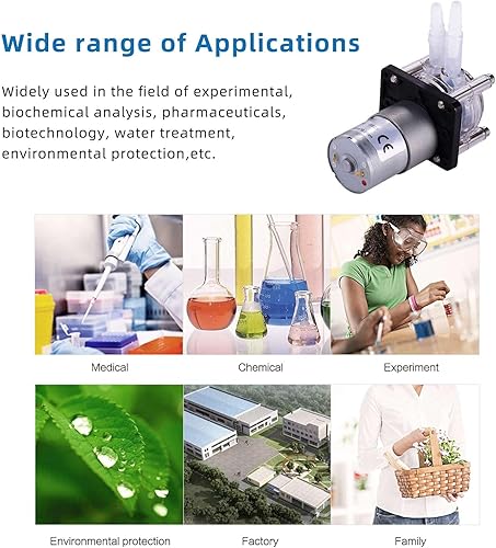 Peristaltic Pump 500ml per Min Metering Pump Vacuum Pump with Adjustable Flowing Direction Function for Lab Experiment (Black) - Poueer