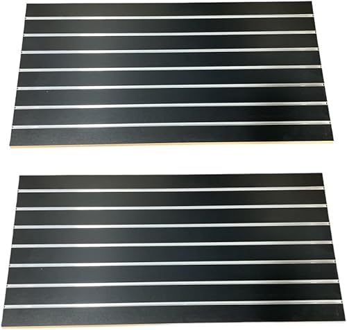 Black Slatwall Panels 24'H x 48'L (Set of 2 Panels) - with or Without Metal Inserts (Without Metal Inserts) - Poueer