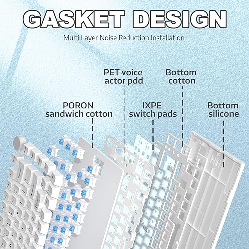 ATTACK SHARK X820ULTRA Wireless Gaming Mechanical Keyboard with TFT Smart Display&Knob,Side Printed PBT,Gasket Mounted 75% TKL Keyboard,BT5.0/2.4GHz/USB-C,RGB Backlit（White Contour,Shark Switch - Poueer