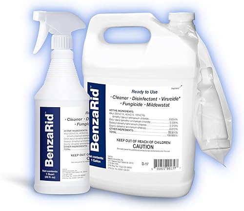 Pro Mold Killer Fungicide Disinfectant including Aspergillus Niger (Black Mold) H5N1 Pack | Multi-Purpose Fungicide, Mildewstat, Disinfectant, Virucide | EPA Reg. 1 Gal + 32 oz. - Poueer