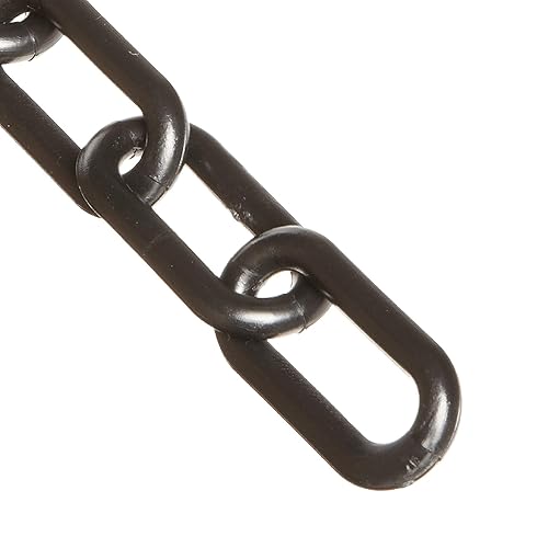 Mr. Chain Plastic Barrier Chain, Black, 1-Inch Link Diameter, 50-Foot Length (10003-50) - Poueer