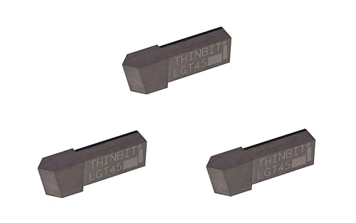 THINBIT 3 Pack LGT45D2 'L' Series, Uncoated Carbide, 45 Degree Chamfer Insert for Steel, cast Iron and Stainless Steel with Interrupted cuts. - Poueer