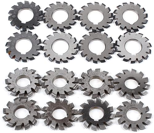 8 Pcs Involute Gear Cutter Gear Milling Cutter Tool High Speed Steel Gear Mill Cutter Holder DP20 - Poueer