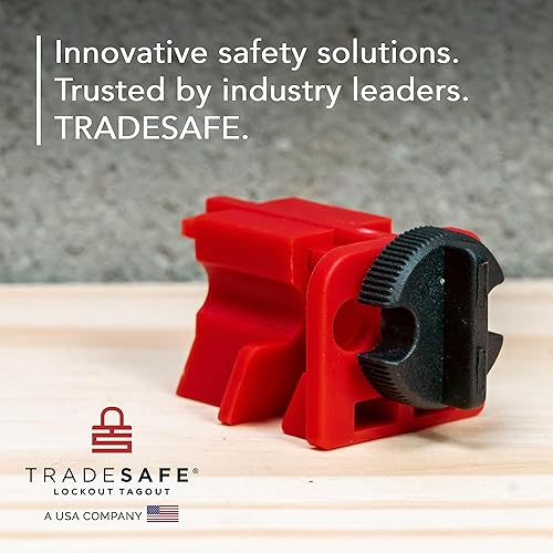 TRADESAFE Circuit Breaker Lockout Device, 10 Pack, 120/277 Volt, Clamp-on Single Pole Breaker Lock Out Device, OSHA Compliant, Premium Grade, Medium - Poueer